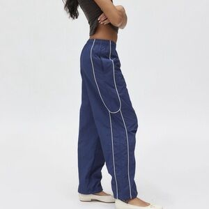 NWT Urban Outfitters BDG Jess Straight Leg Nylon Navy Blue Track Pant Women’s XL